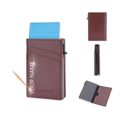 porte carte cuir marron