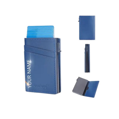 porte carte cuir bleu