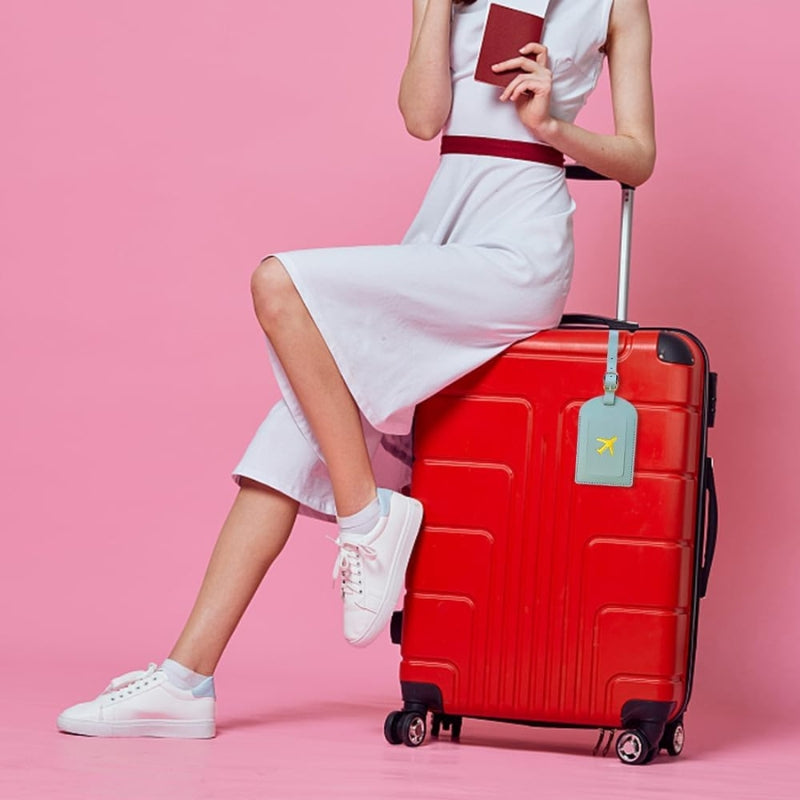 étiquette de bagage en similicuir