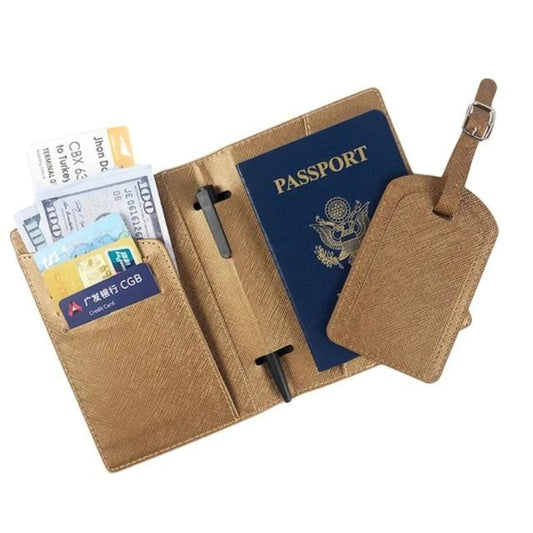 portefeuille pour passeport et voyage en cuir