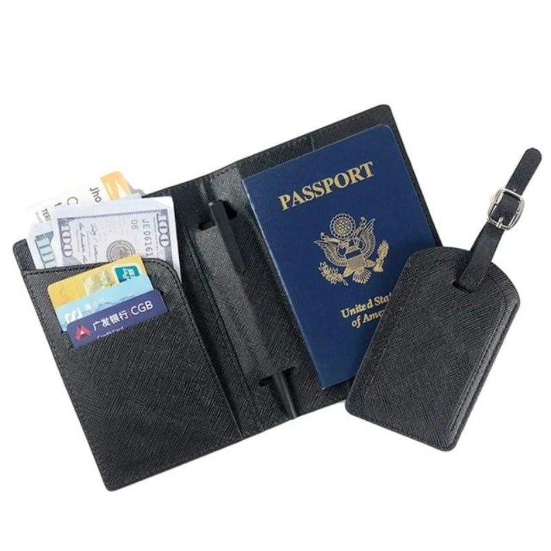portefeuille passeport en cuir