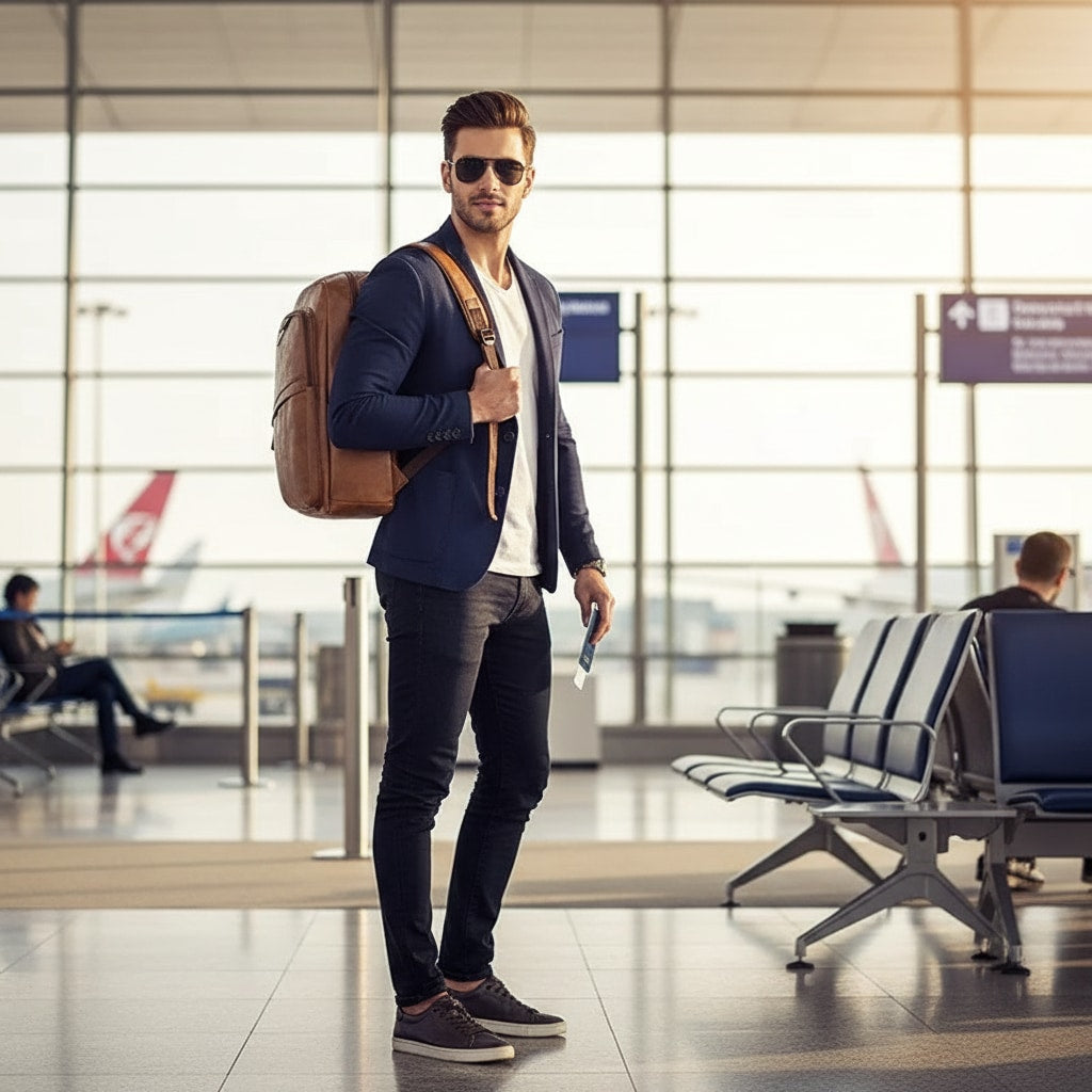 Sac À Dos Homme Cuir - en voyage