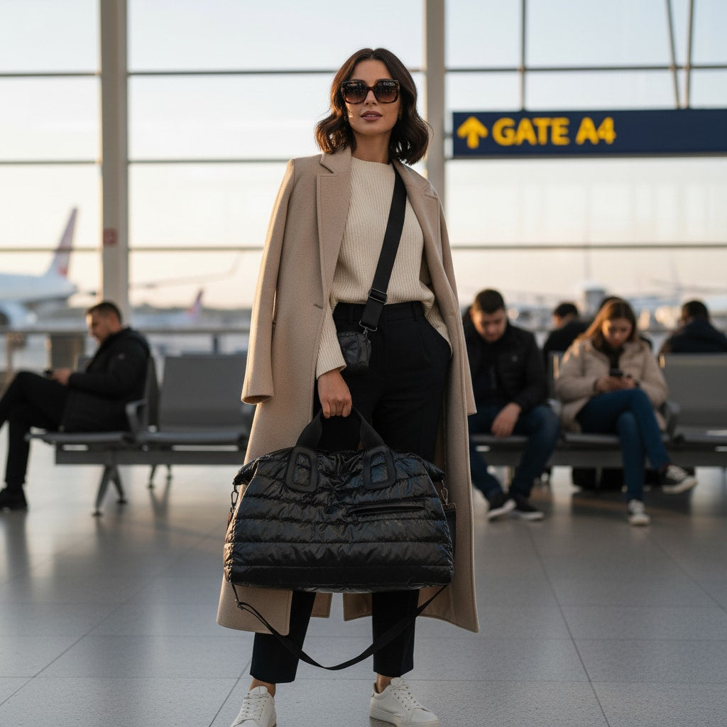 Soléa - Sac de Voyage Bandoulière Matelassé Femme - vue 2