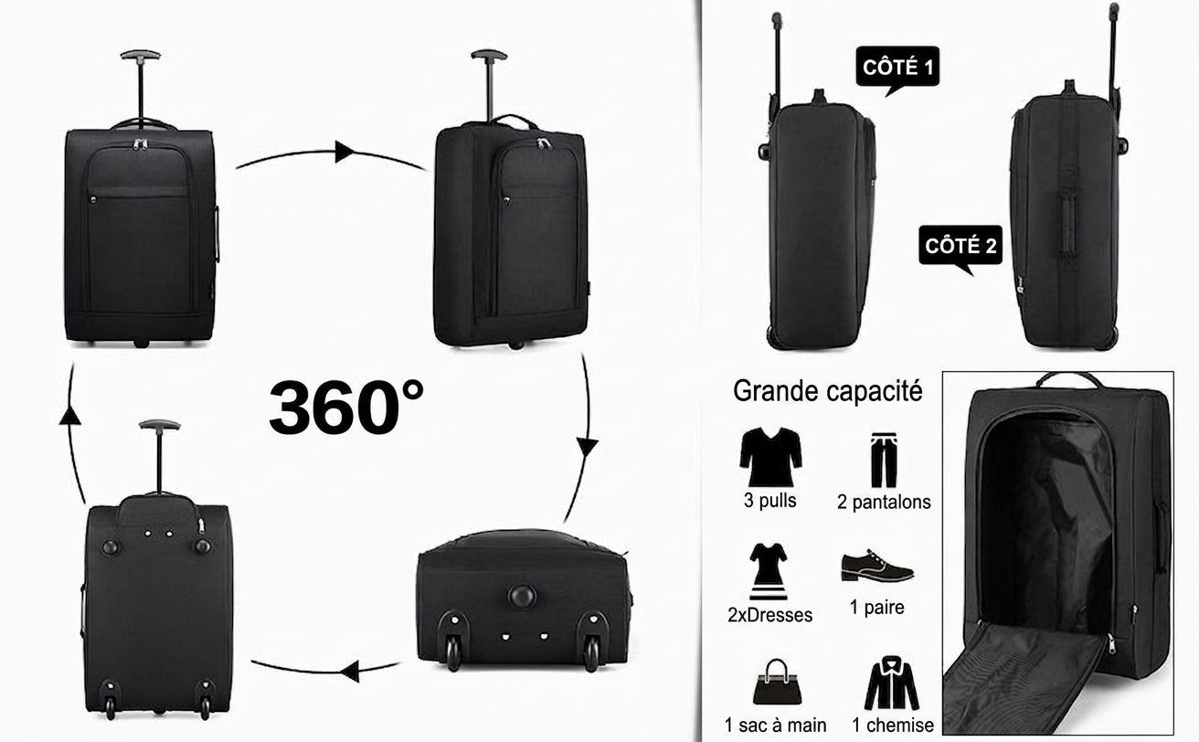 ZIBAL - Valise Trolley + Sac Cabine