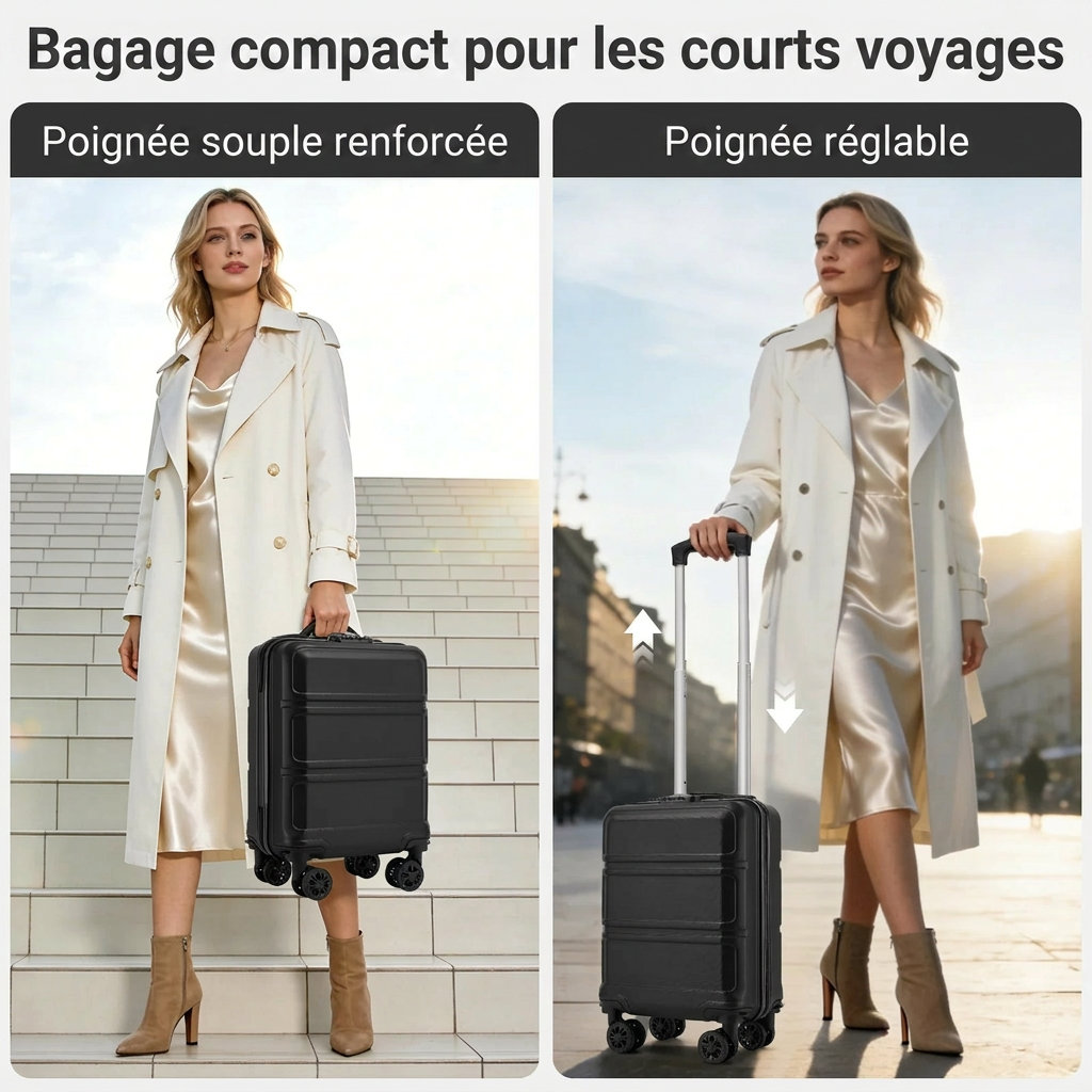 AENEAS - Valise Cabine Transavia avec Roulettes Amovibles
