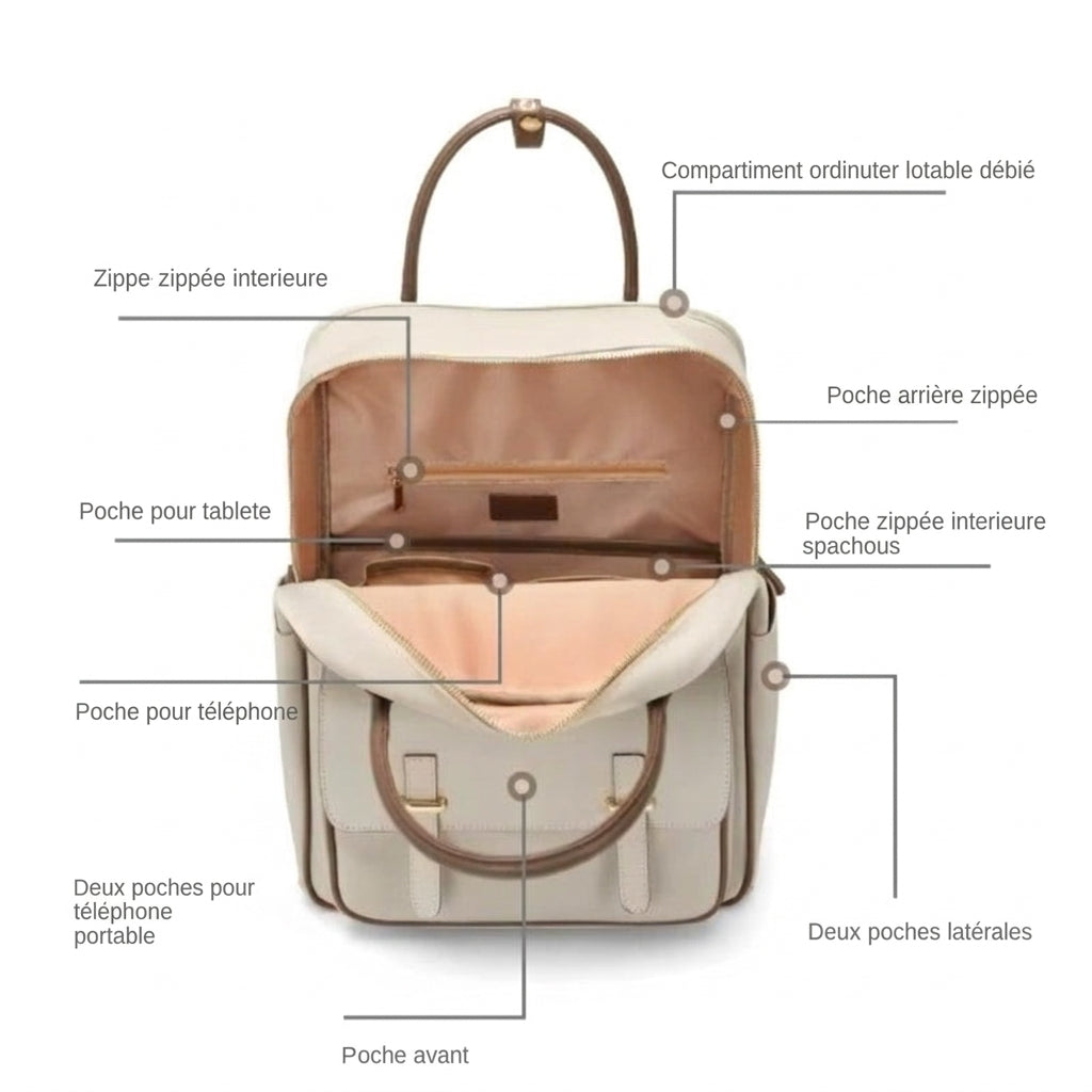 Soléa - Sac À Dos Ordinateur Femme Chic - vue 12