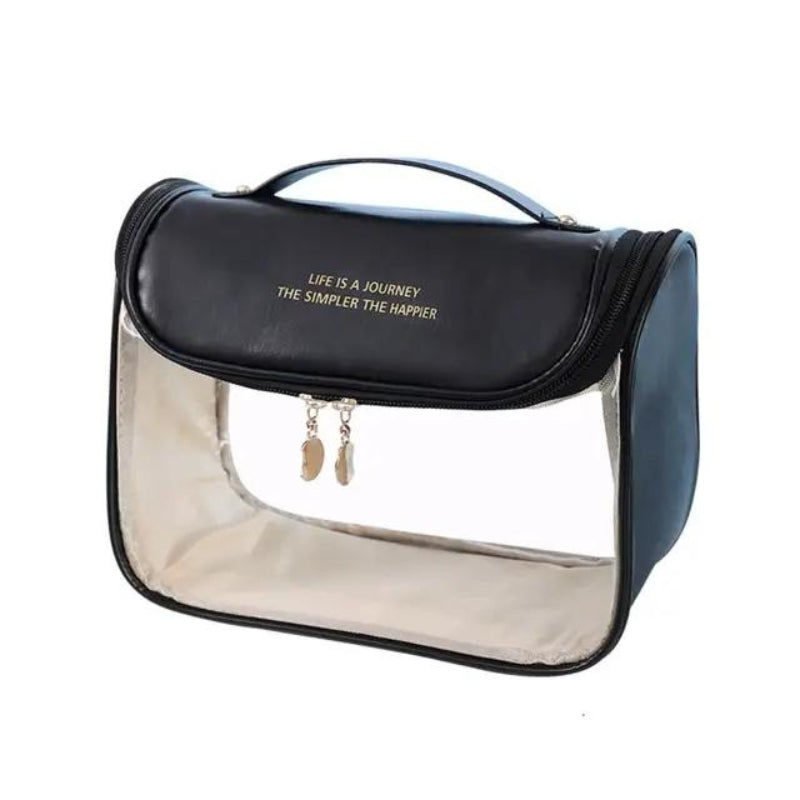 trousse transparente bleu