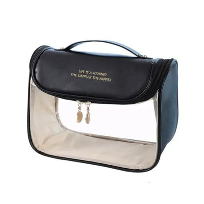 trousse transparente bleu