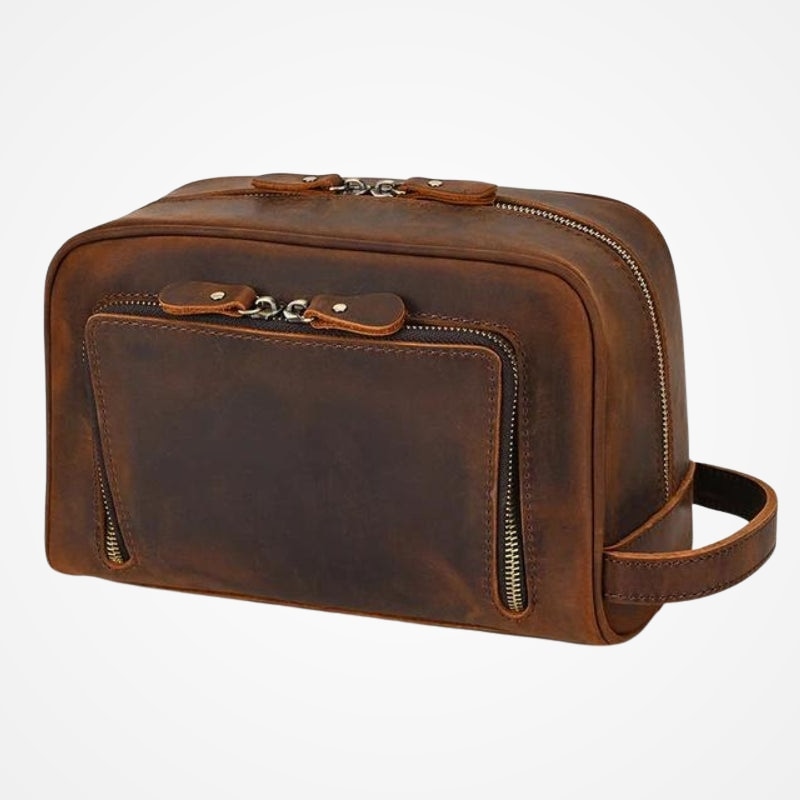 trousse de toilette voyage en cuir pour homme