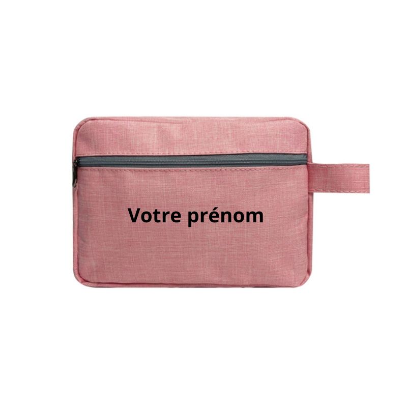trousse de maquillage avec prénom brodé