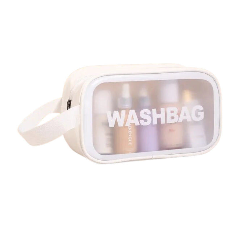 trousse de toilette maquillage pochette zippée transparente