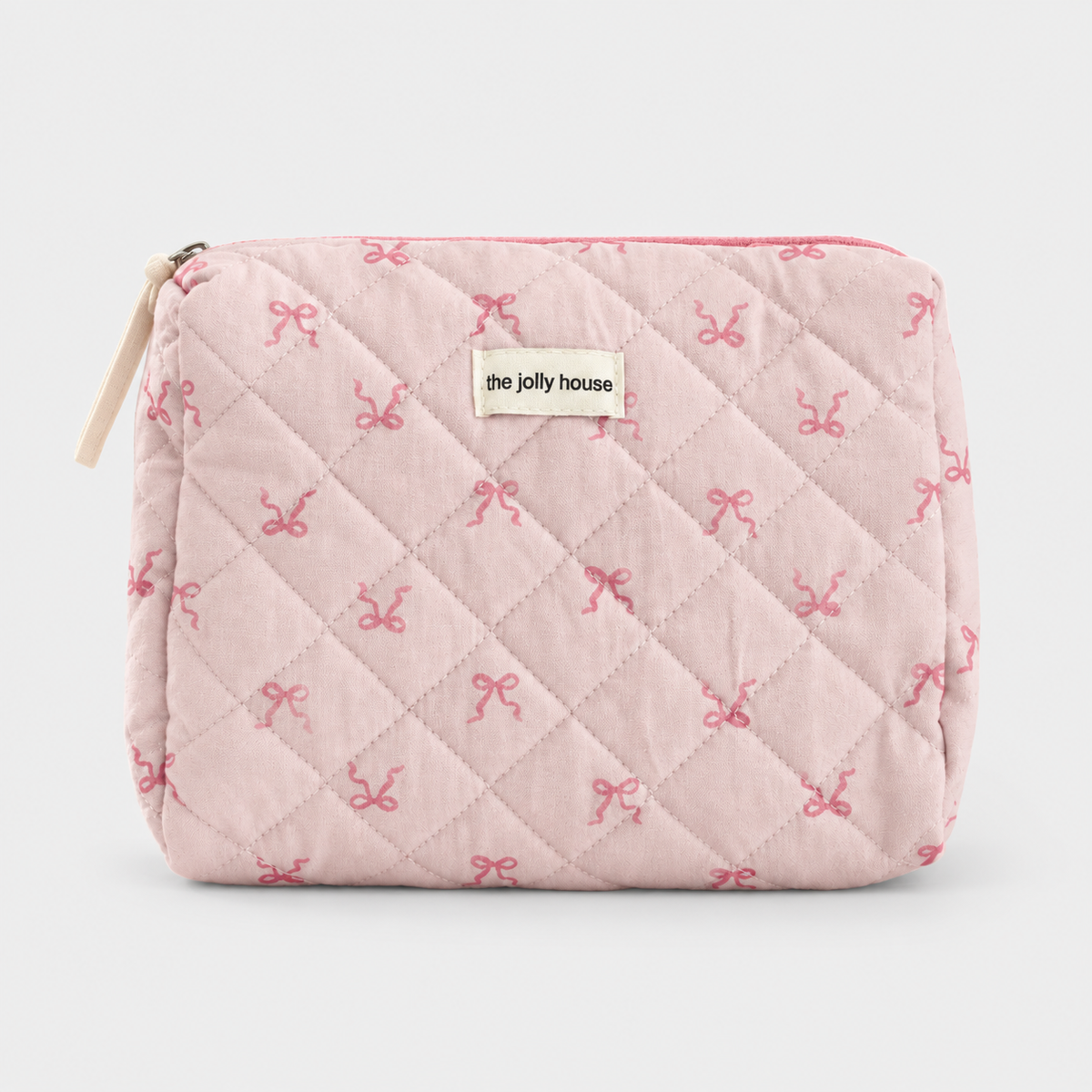 ROSALIE – Trousse de toilette rose pâle à nœuds – Rose pâle