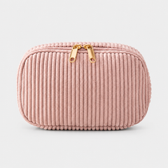CORDÉLIA – Trousse de toilette velours côtelé rose
